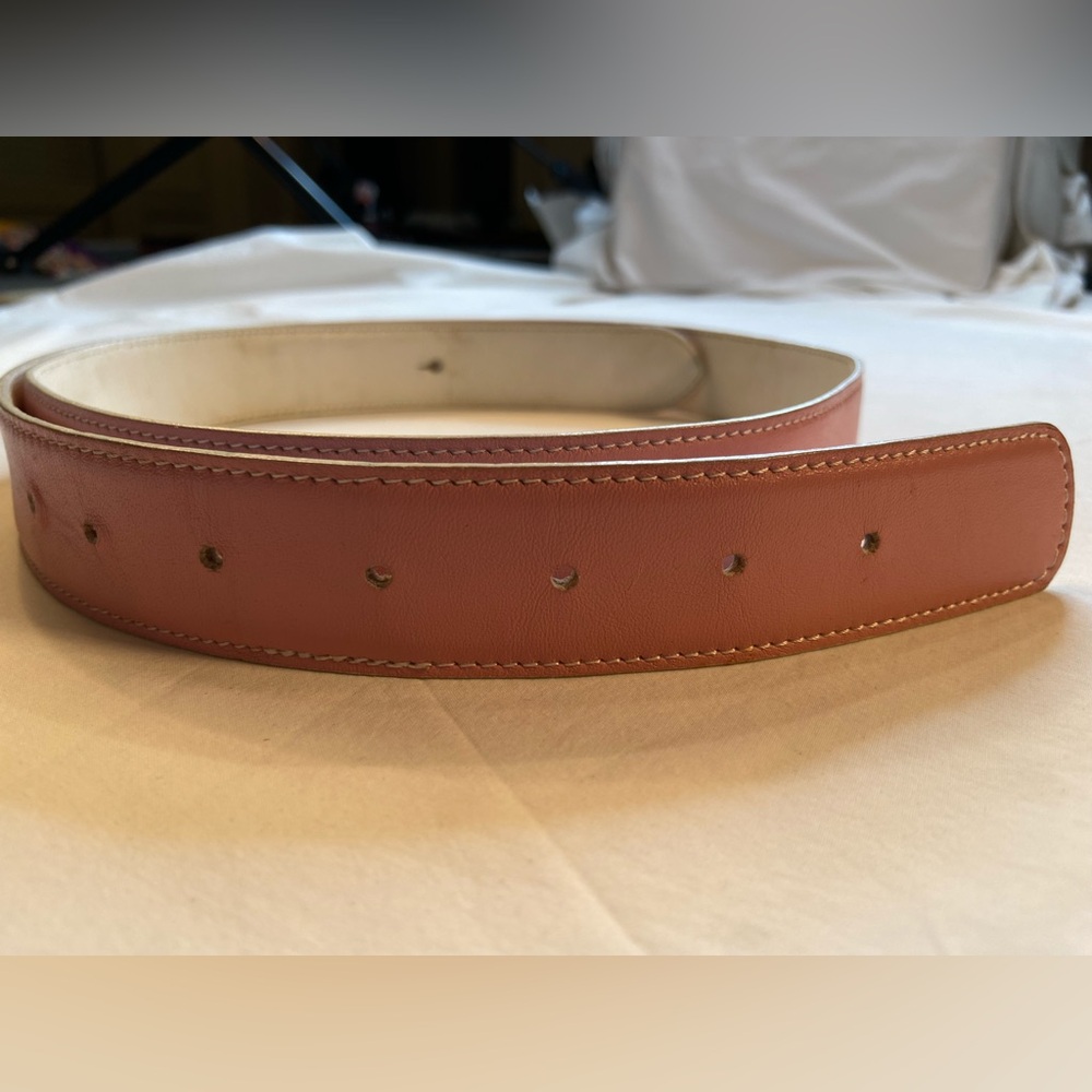 Alessandro‎ Albanese Light pink and White Leather belt strap size 46” long